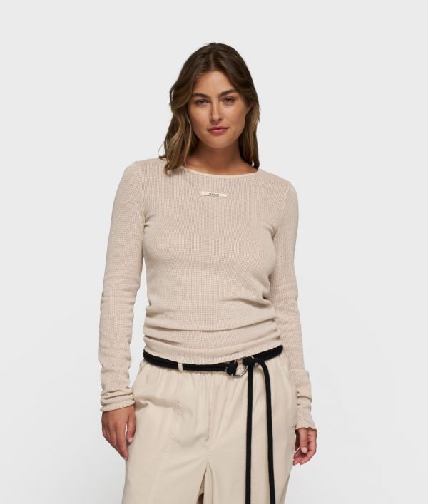 10DAYS Boat Neck Long Sleeve Tee Mesh