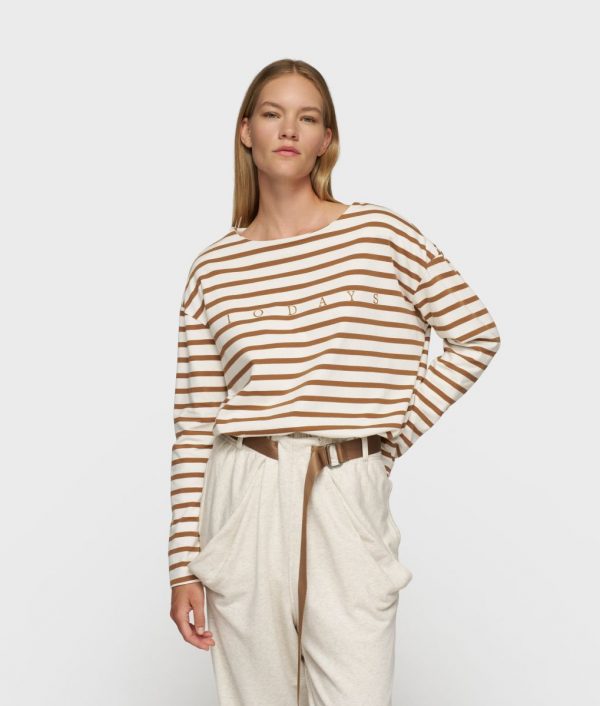 10DAYS Boat Neck Top Stripes