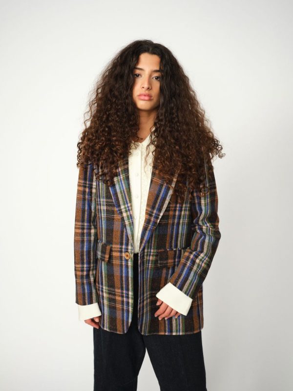 HEYANNO Bold Check Blazer